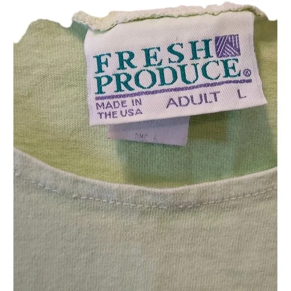 Fresh Produce Martha Vineyard Lime Fish Tropical Tank top T Shirt Large - Picture 3 of 4